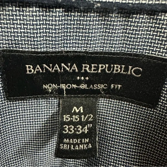 Banana Republic Classic Fit Long Sleeve Button Up Non Iron Shirt Mens Medium - Picture 5 of 7